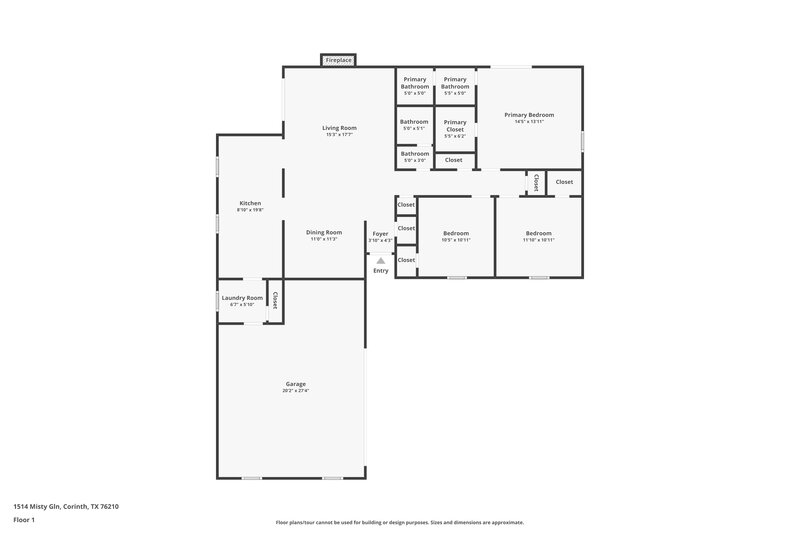 1,805/Mo, 1514 Misty Corinth, TX 76210 Floor Plan View