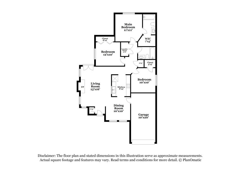 1,715/Mo, 8409 Tallahassee Fort Worth, TX 76123 Floor Plan View