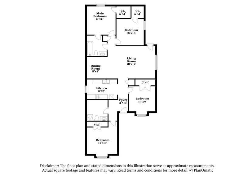 1,955/Mo, 2915 Avenue C Fort Worth, TX 76105 Floor Plan View