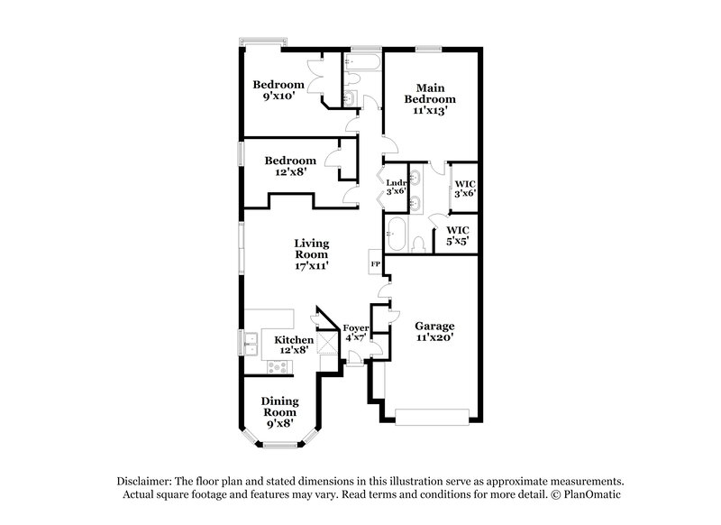 1,750/Mo, 1424 Horncastle Fort Worth, TX 76134 Floor Plan View