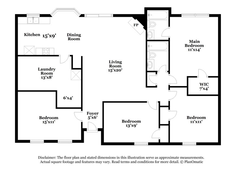 2,160/Mo, 1201 Brook Hill Arlington, TX 76014 Floor Plan View