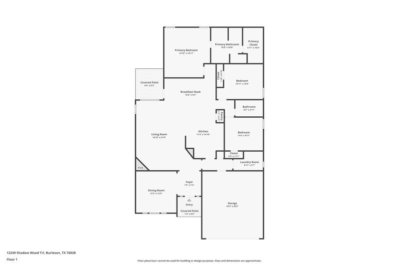 2,185/Mo, 12249 Shadow Wood Trl Burleson, TX 76028 Floor Plan View