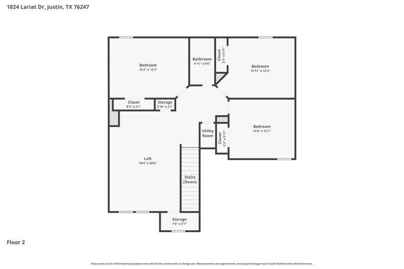 2,210/Mo, 1824 Lariat Dr Justin, TX 76247 Floor Plan View 2
