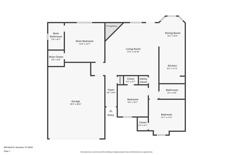 2,040/Mo, 608 Reed St Roanoke, TX 76262 Floor Plan View