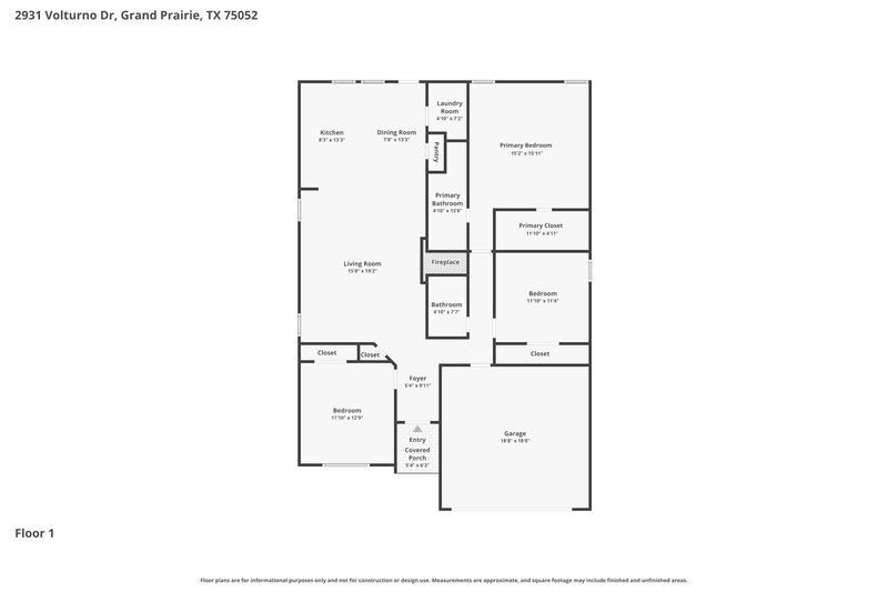 2,230/Mo, 2931 Volturno Dr Grand Prairie, TX 75052 Floor Plan View