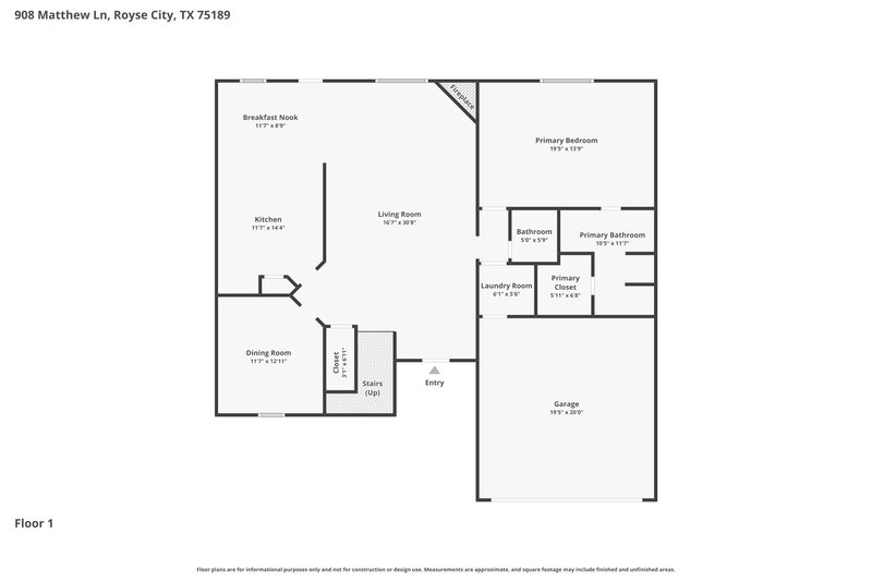 2,425/Mo, 908 Matthew Ln Royse City, TX 75189 Floor Plan View