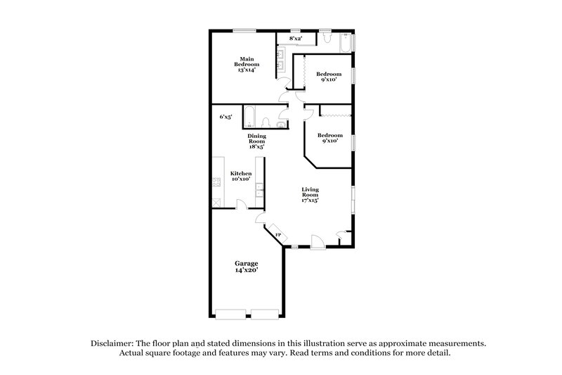 2,135/Mo, 6736 Poppy Dr Fort Worth, TX 76137 Floor Plan View