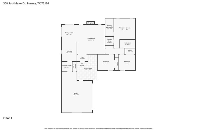 1,965/Mo, 308 Southlake Dr Forney, TX 75126 Floorplan View