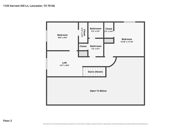 2,150/Mo, 1125 Harvest Hill Ln Lancaster, TX 75146 Floorplan View 2