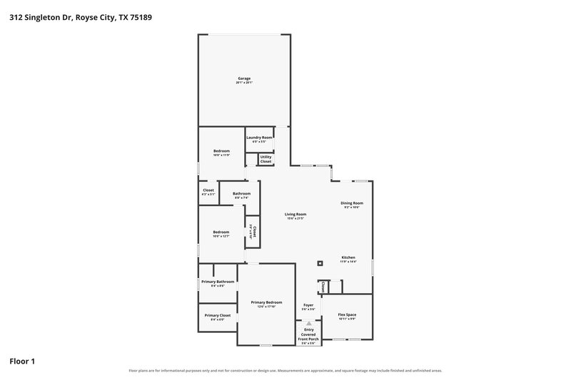 1,785/Mo, 312 Singleton Dr Royse City, TX 75189 Floor Plan View