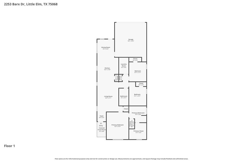 2,245/Mo, 2253 Barx Dr Little Elm, TX 75068 Floor Plan View