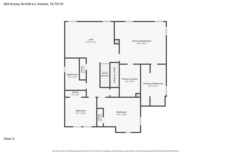 2,675/Mo, 604 Snowy Orchid Ln Desoto, TX 75115 Floor Plan View