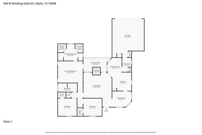 2,005/Mo, 504 N Winding Oaks Dr Wylie, TX 75098 Floor Plan View