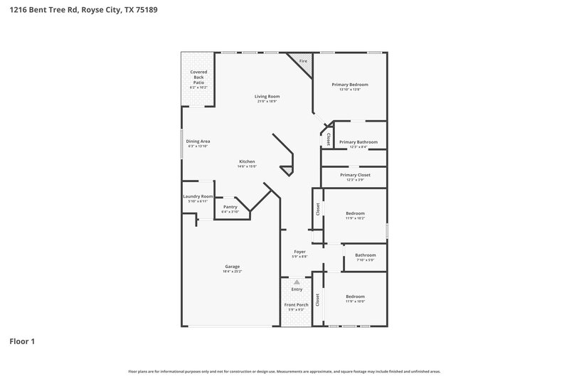 1,790/Mo, 1216 Bent Tree Rd Royse City, TX 75189 Floor Plan View