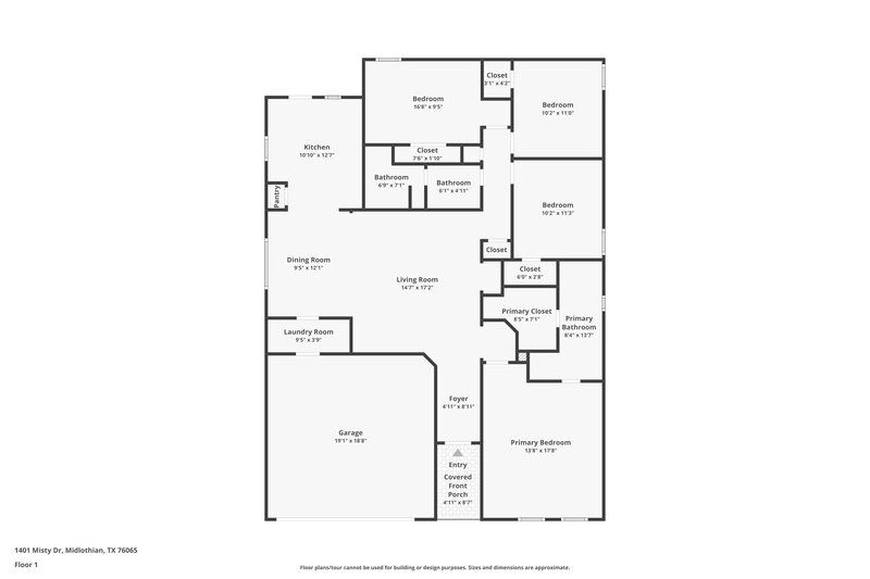 2,240/Mo, 1401 Misty Dr Midlothian, TX 76065 Floor Plan View