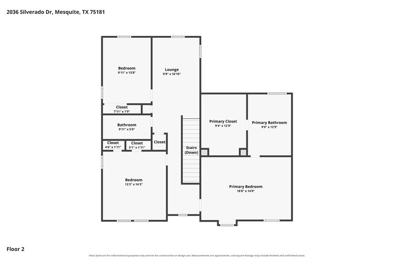 2,580/Mo, 2036 Silverado Dr Mesquite, TX 75181 Floor Plan View 2