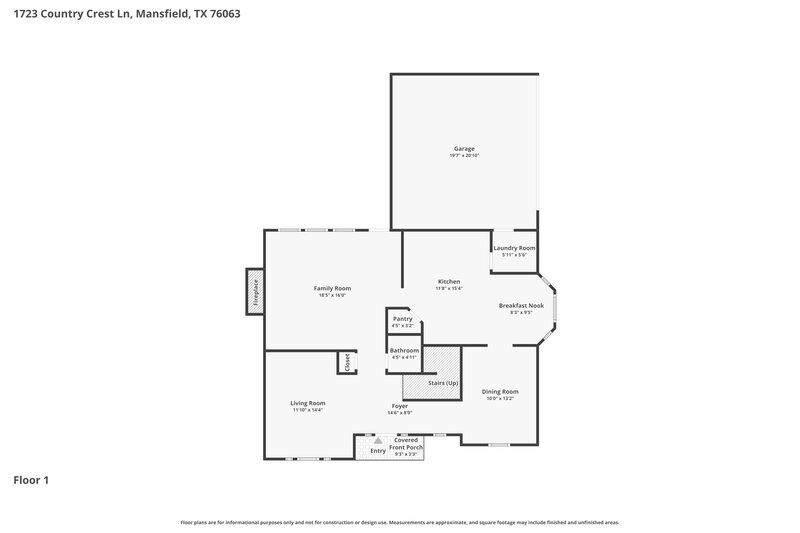 2,715/Mo, 1723 Country Crest Ln Mansfield, TX 76063 Floor Plan View