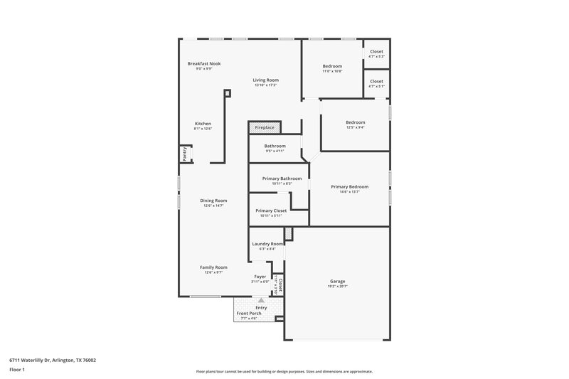 2,045/Mo, 6711 Waterlilly Dr Arlington, TX 76002 Floor Plan View