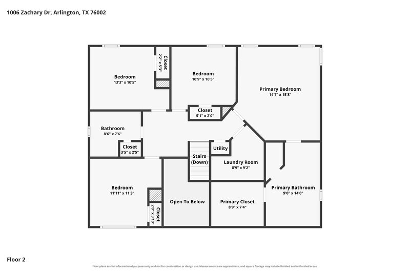 0/Mo, 1006 Zachary Dr Arlington, TX 76002 Floor Plan View 2