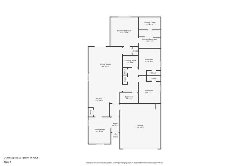 1,865/Mo, 2120 Foxglove Ct Forney, TX 75126 Floor Plan View