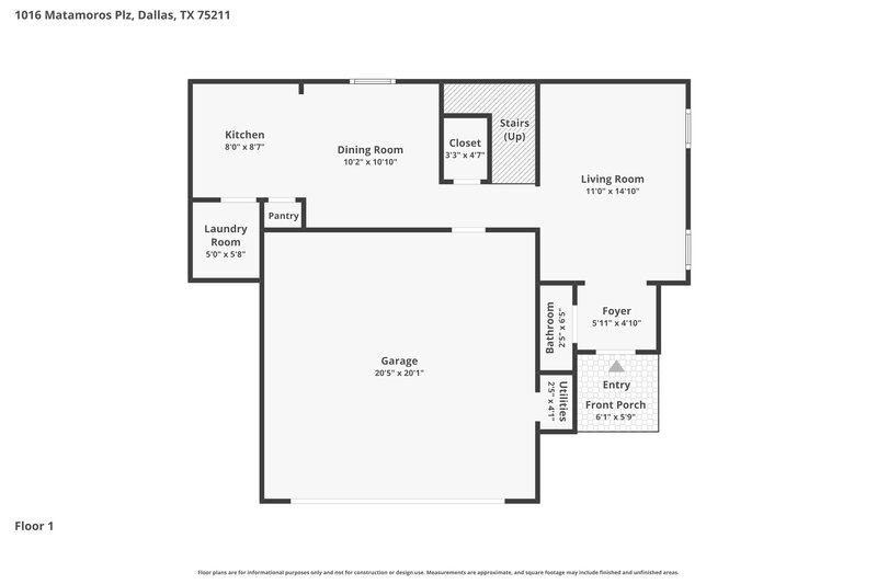 2,030/Mo, 1016 Matamoros Plz Dallas, TX 75211 Floorplan View