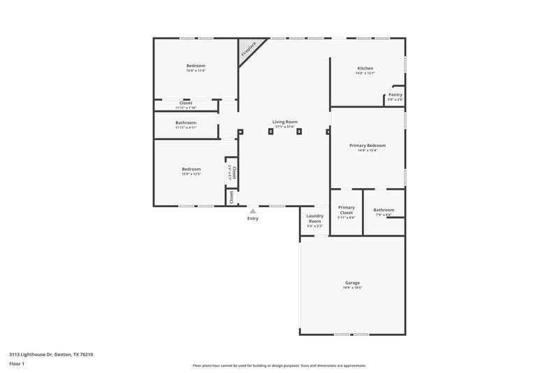 1,960/Mo, 3113 Lighthouse Dr Denton, TX 76210 Floor Plan View