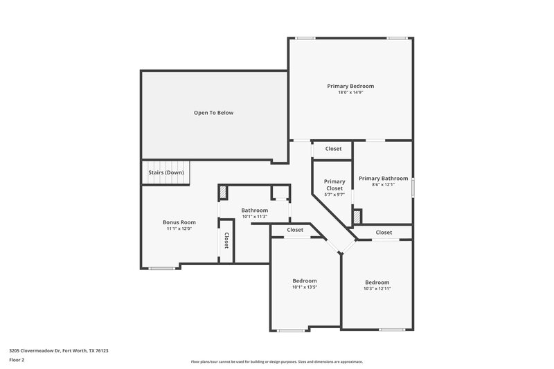 2,410/Mo, 3205 Clovermeadow Dr Fort Worth, TX 76123 Floor Plan View 2