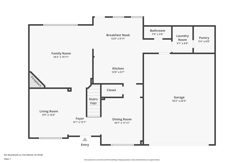 2,650/Mo, 521 Roundrock Ln Fort Worth, TX 76140 Floor Plan View
