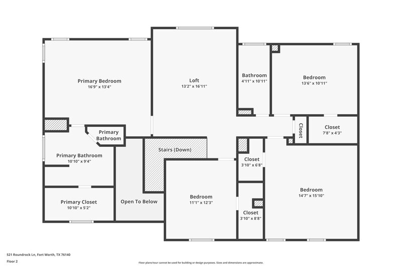 2,650/Mo, 521 Roundrock Ln Fort Worth, TX 76140 Floor Plan View 2