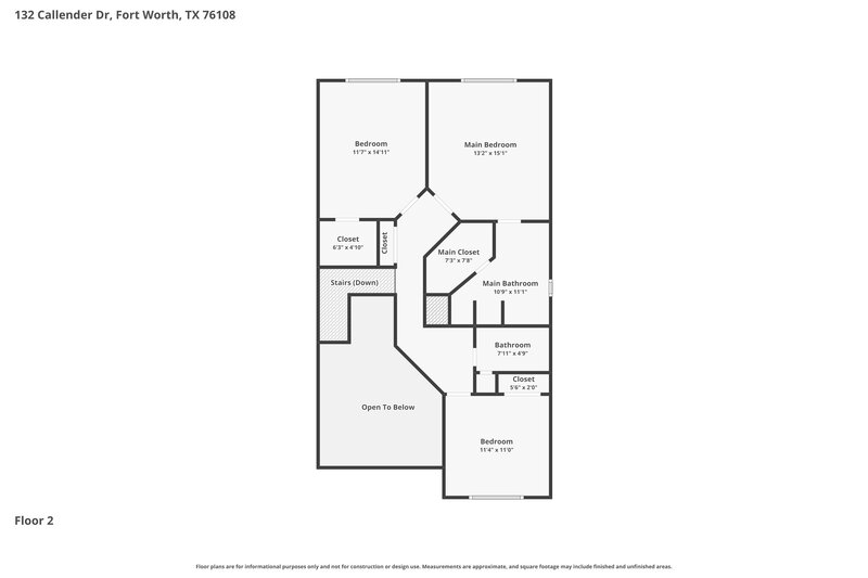 1,975/Mo, 132 Callender Dr Fort Worth, TX 76108 Floor Plan View 2