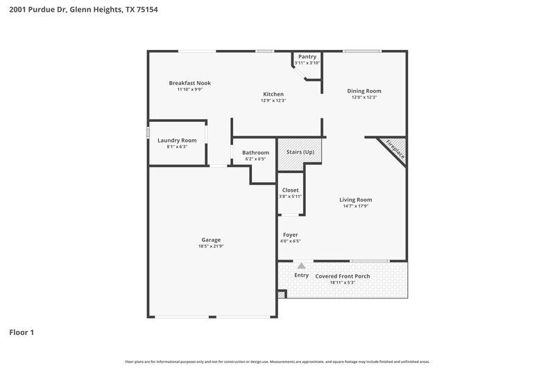 2,470/Mo, 2001 Purdue Dr Glenn Heights, TX 75154 Floor Plan View