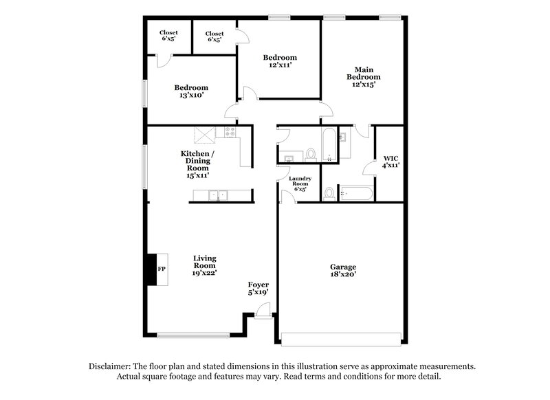 2,320/Mo, 7010 Stetter Dr Arlington, TX 76001 Floor Plan View
