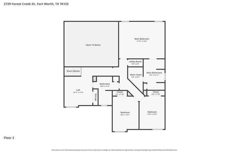 2,350/Mo, 2729 Forest Creek Dr Fort Worth, TX 76123 Floor Plan View 2