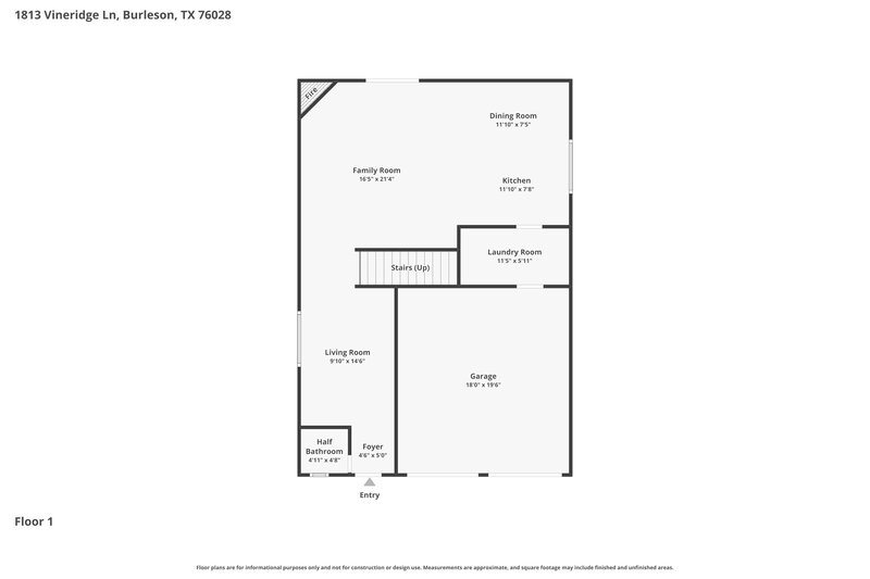 2,155/Mo, 1813 Vineridge Ln Burleson, TX 76028 Floor Plan View