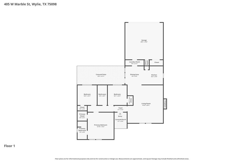 2,120/Mo, 405 W Marble St Wylie, TX 75098 Floor Plan View