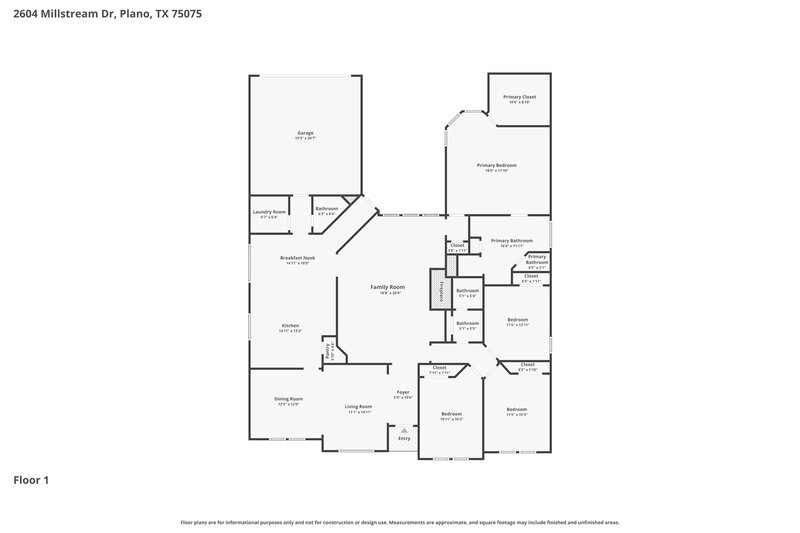 2,965/Mo, 2604 Millstream Dr Plano, TX 75075 Floor Plan View