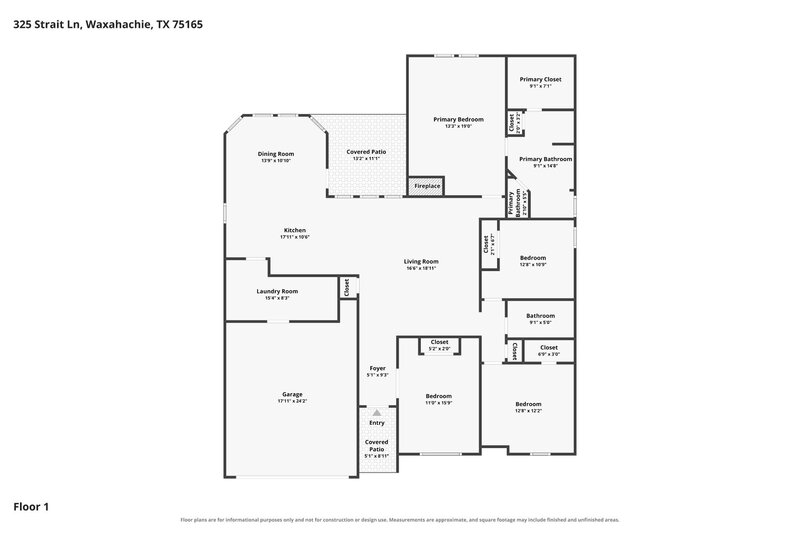 2,870/Mo, 325 Strait Ln Waxahachie, TX 75165 Floorplan View