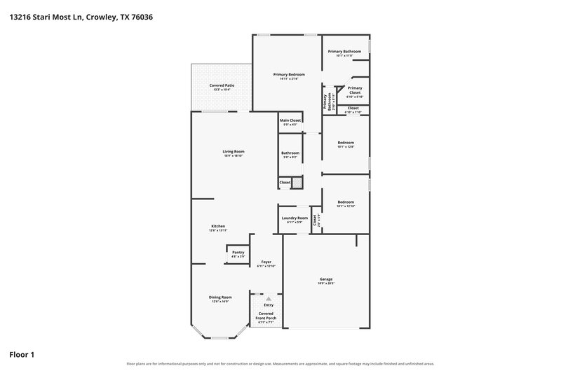 2,265/Mo, 13216 Stari Most Ln Crowley, TX 76036 Floor Plan View