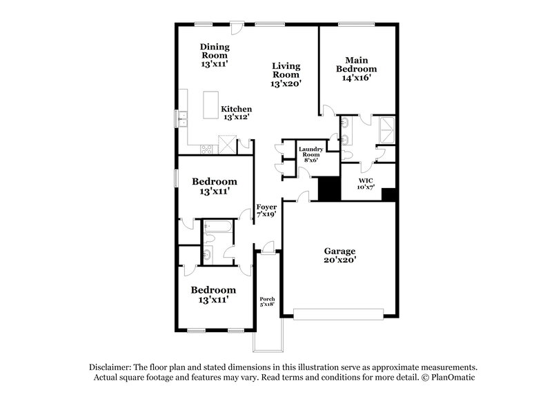 2,085/Mo, 1449 Vernon Dr Providence Village, TX 76227 Floor Plan View