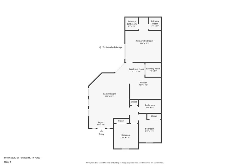 1,615/Mo, 6603 Cuculu Dr Fort Worth, TX 76133 Floorplan View