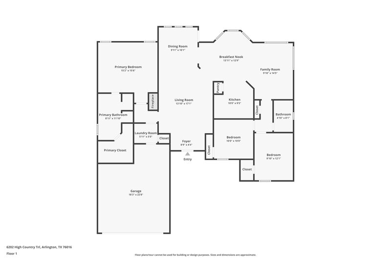 2,250/Mo, 6202 High Country Trl Arlington, TX 76016 Floor Plan View