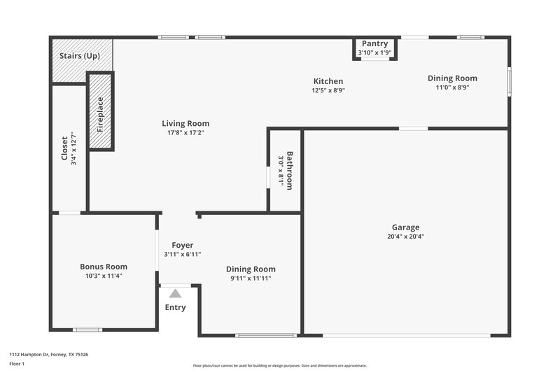 1,910/Mo, 1112 Hampton Dr Forney, TX 75126 Floorplan View