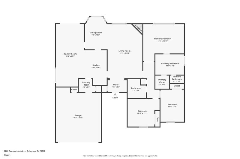 2,285/Mo, 6202 Pennsylvania Ave Arlington, TX 76017 Floor Plan View