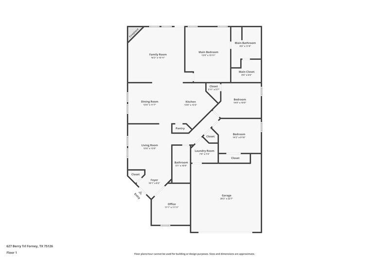2,185/Mo, 627 Berry Trl Forney, TX 75126 Floor Plan View
