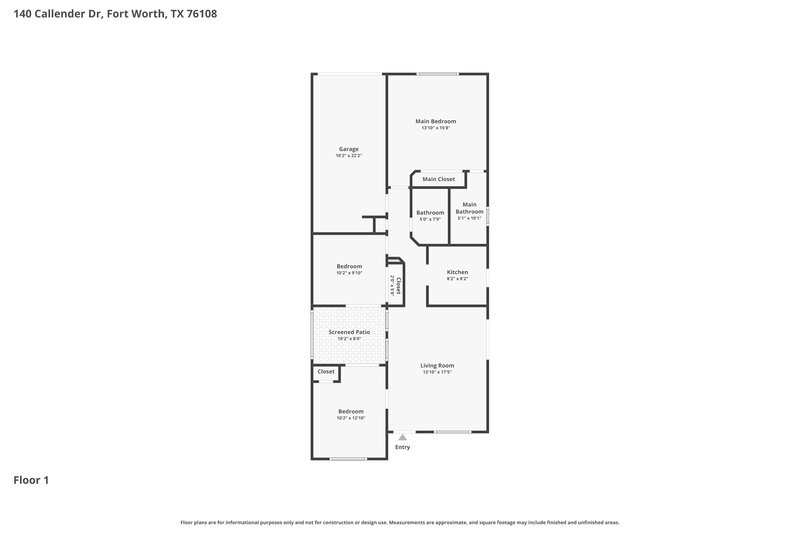 1,600/Mo, 140 Callender Dr Fort Worth, TX 76108 Floor Plan View