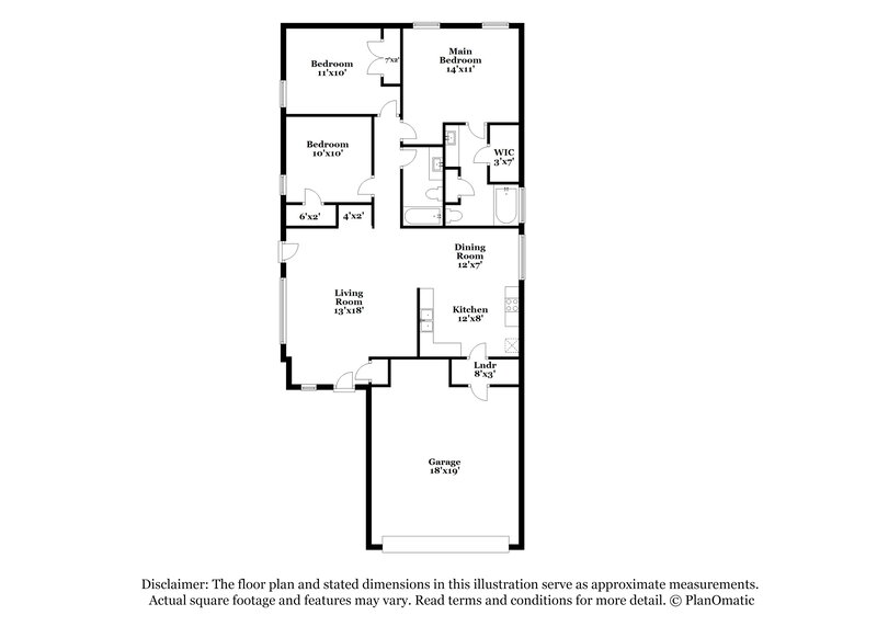 1,900/Mo, 10529 Towerwood Dr Fort Worth, TX 76140 Floor Plan View