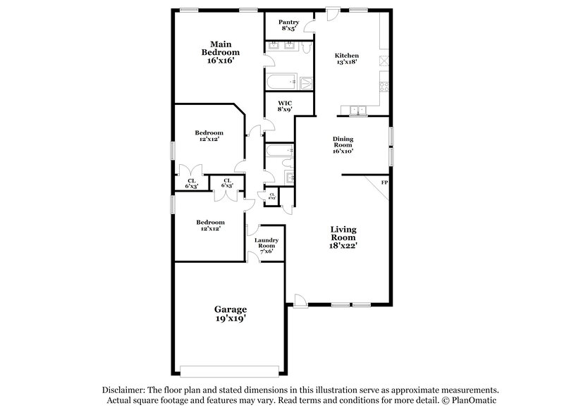 2,580/Mo, 6027 Guilia Dr Grand Prairie, TX 75052 Floor Plan View