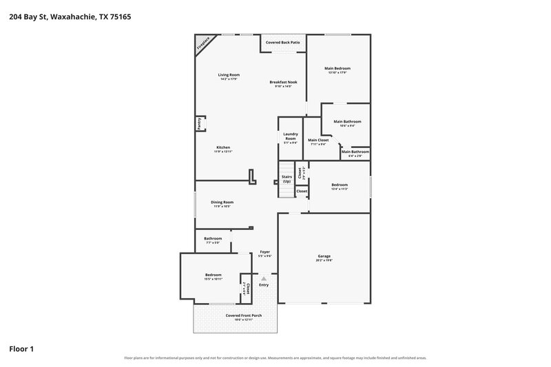 2,820/Mo, 204 Bay St Waxahachie, TX 75165 Floor Plan View