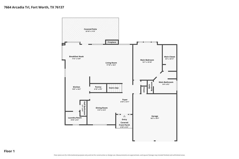 2,735/Mo, 7664 Arcadia Trl Fort Worth, TX 76137 Floor Plan View