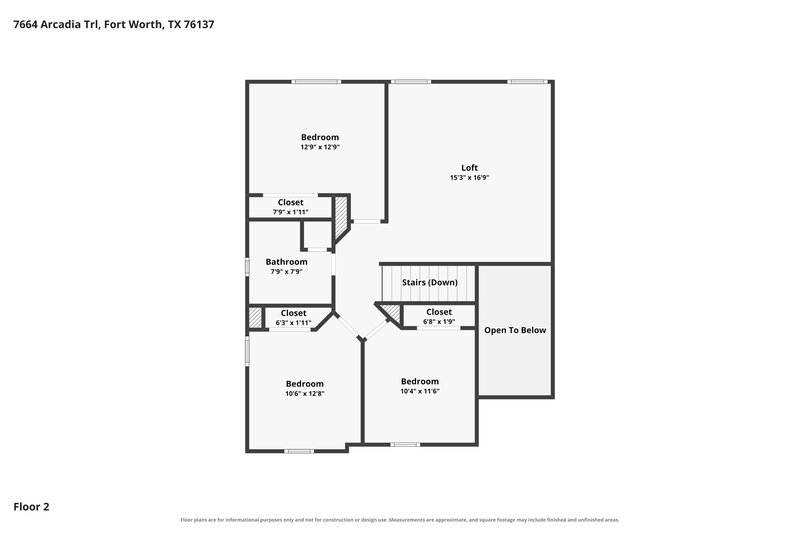 2,735/Mo, 7664 Arcadia Trl Fort Worth, TX 76137 Floor Plan View 2